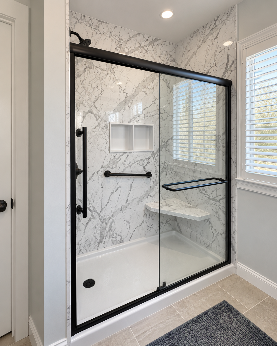 Finished walk-in shower in Pasadena
